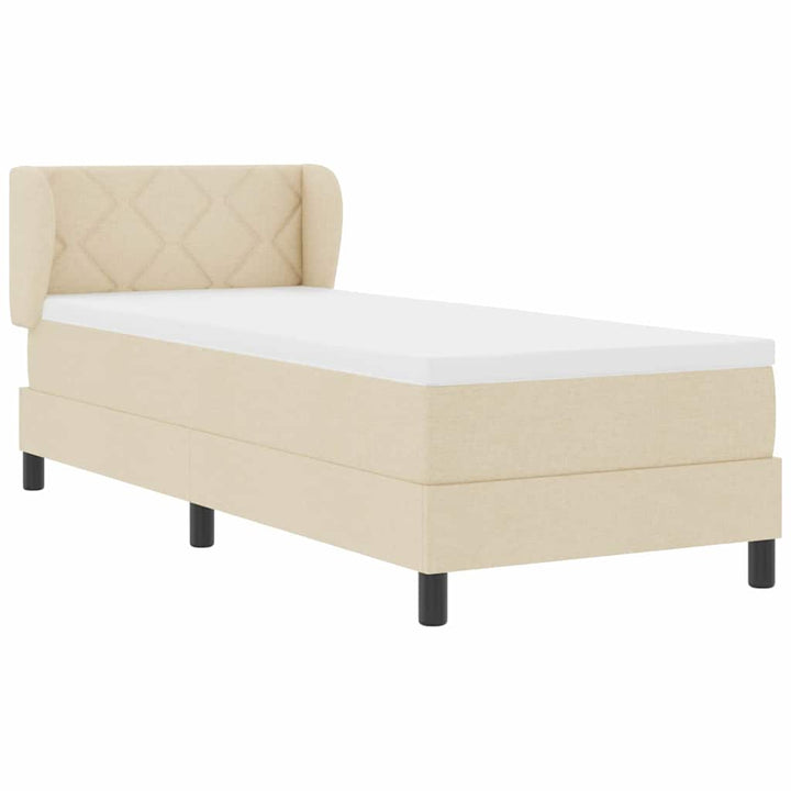 Box spring seng med madras Creme 80 x 200 cm Stof