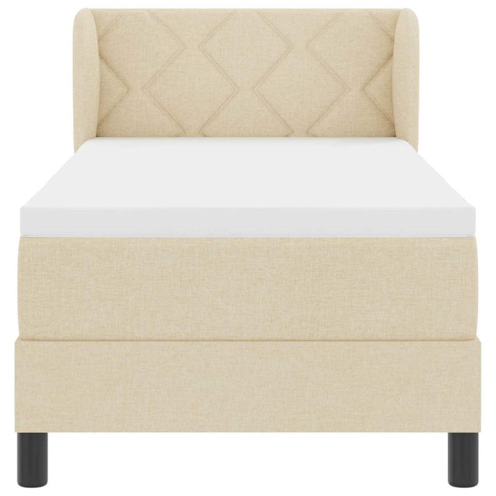 Box spring seng med madras Creme 80 x 200 cm Stof