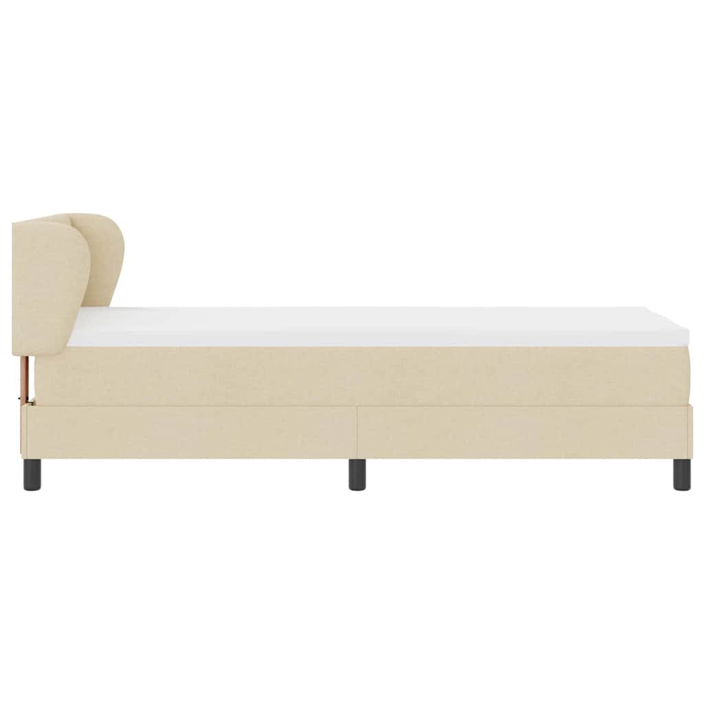 Box spring seng med madras Creme 80 x 200 cm Stof