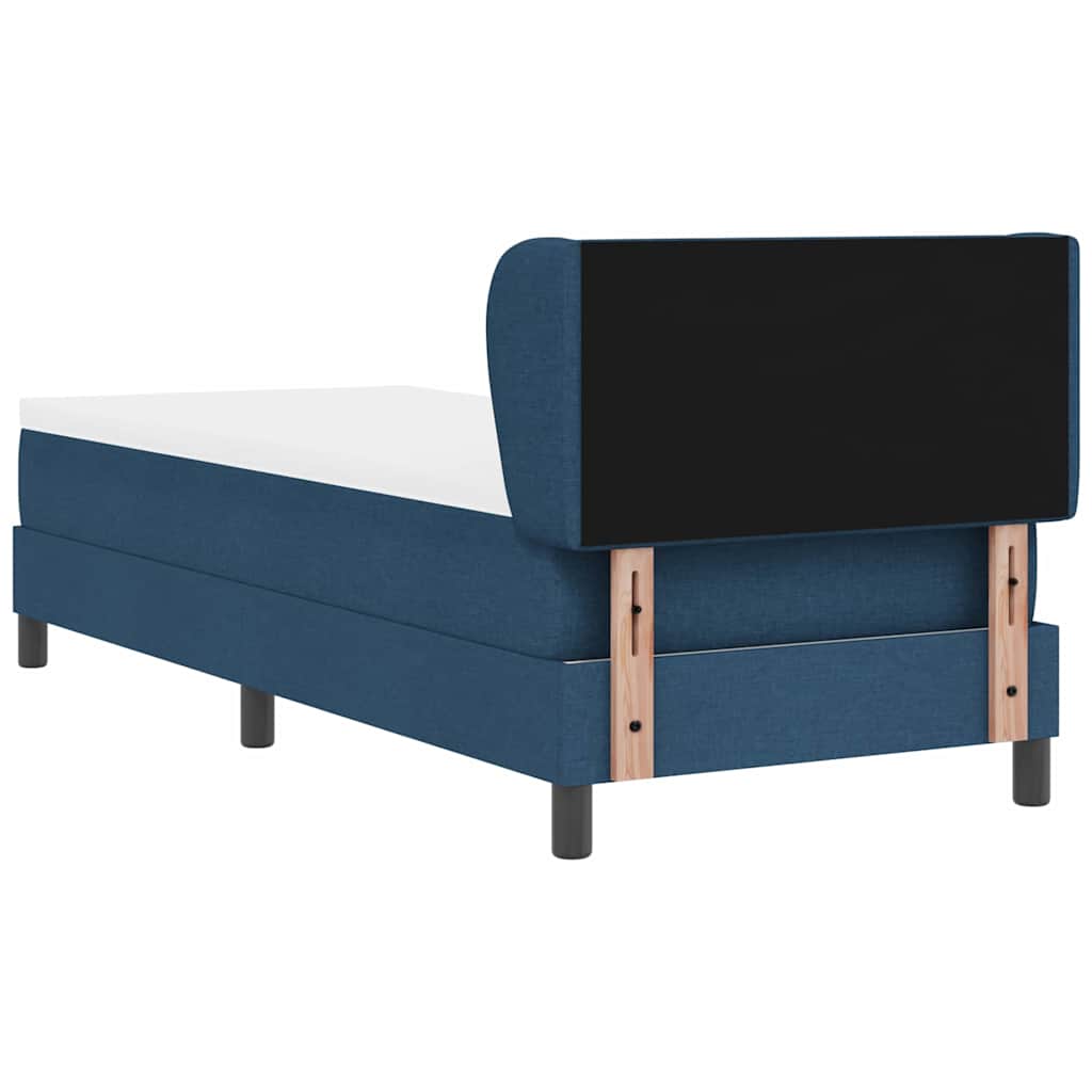 Box spring seng med madras med hovedgærde Blå 80 x 200 cm Stof
