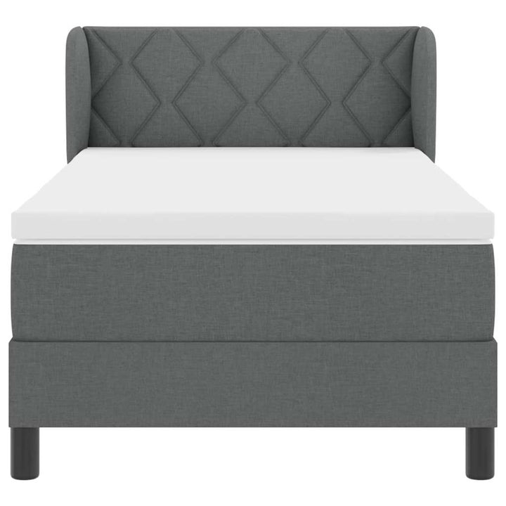 Box spring seng med madras Mørkegrå 90 x 190 cm Stof