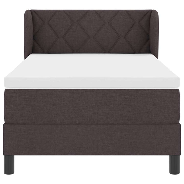 Box spring seng med hovedgærde Mørk Brun 90 x 190 cm Stof