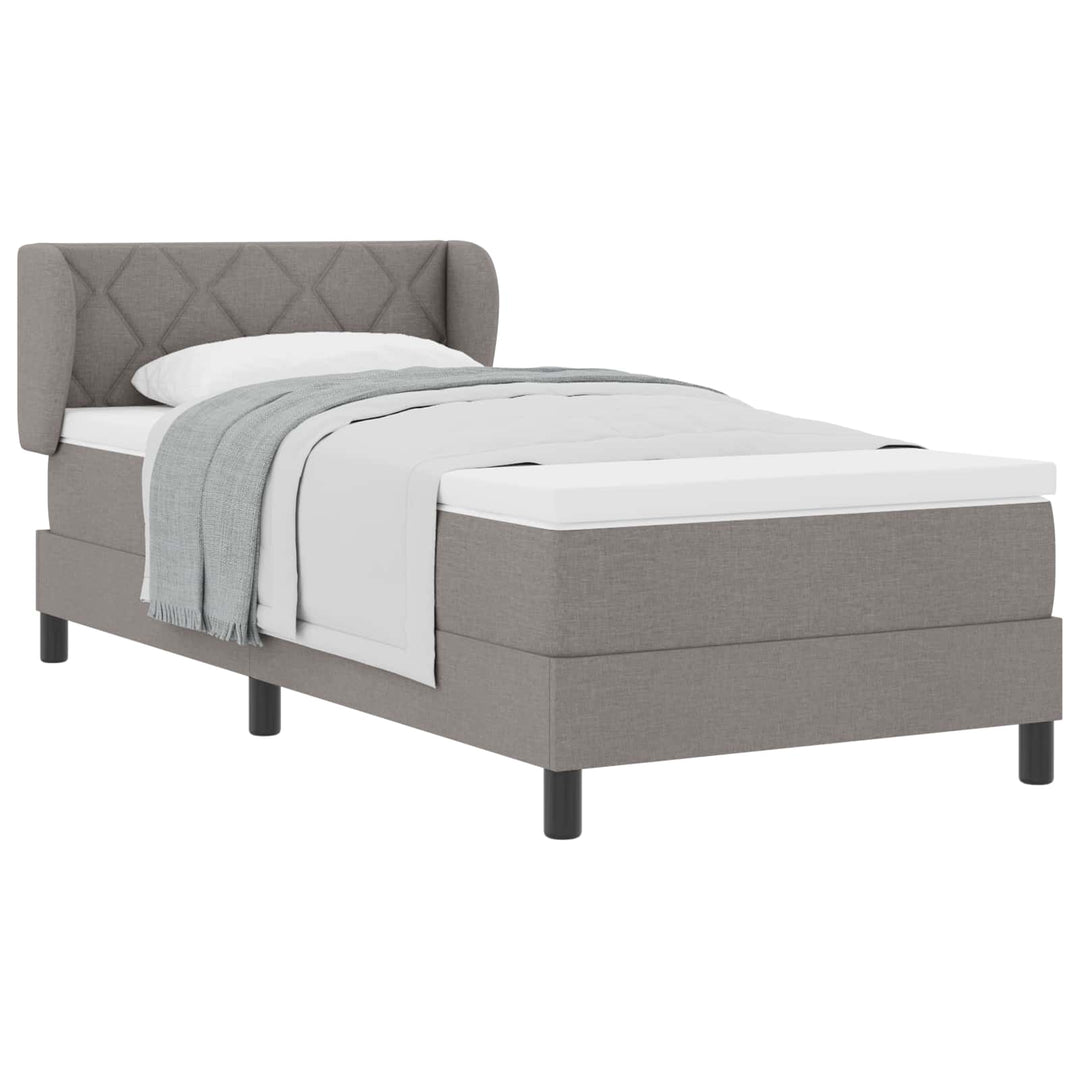 Box spring seng med madras Gråbrun 90 x 190 cm Stof