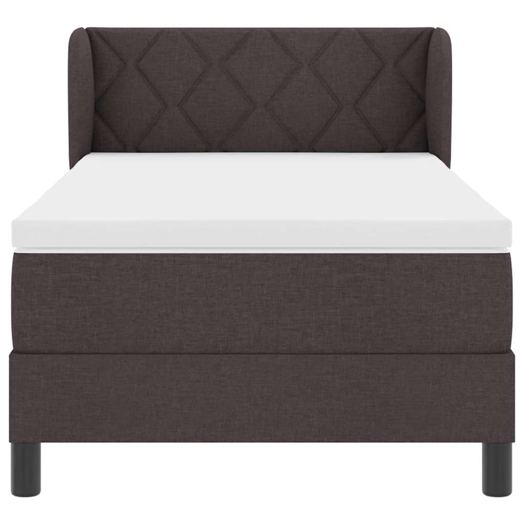 Box spring seng med madras Mørk Brun 90 x 200 cm Stof