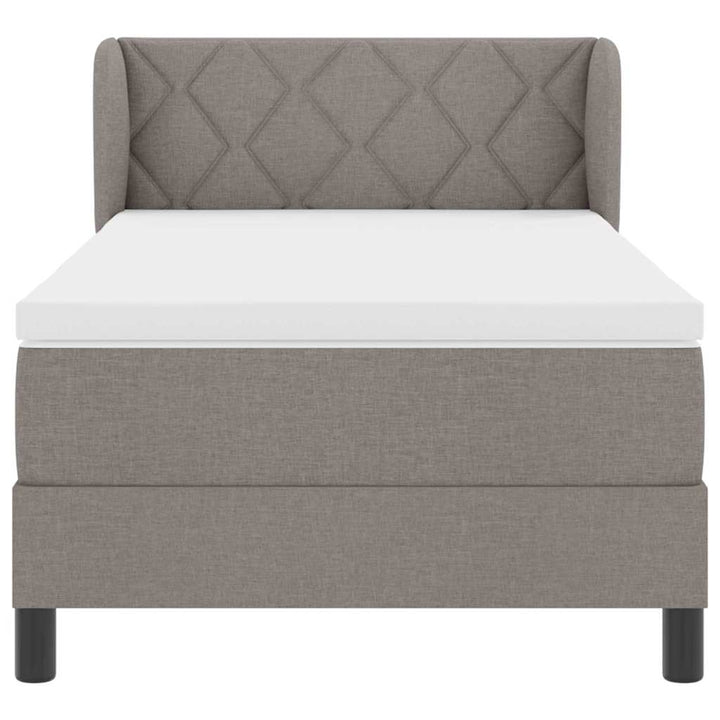 Box spring seng med madras Gråbrun 90 x 200 cm Stof