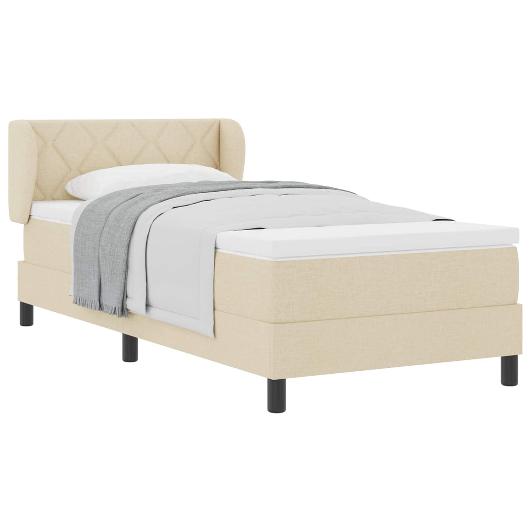 Box spring seng med madras Creme 90 x 200 cm Stof