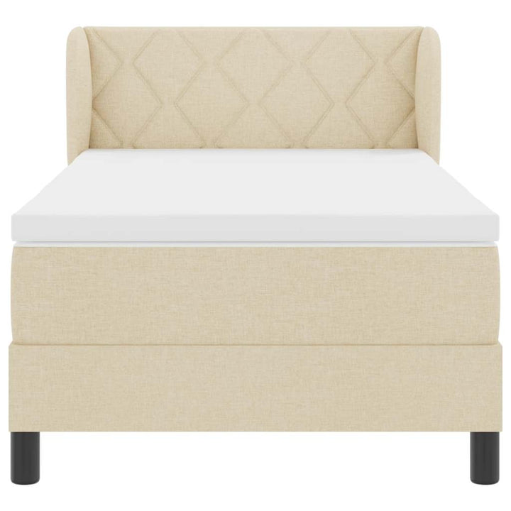 Box spring seng med madras Creme 90 x 200 cm Stof