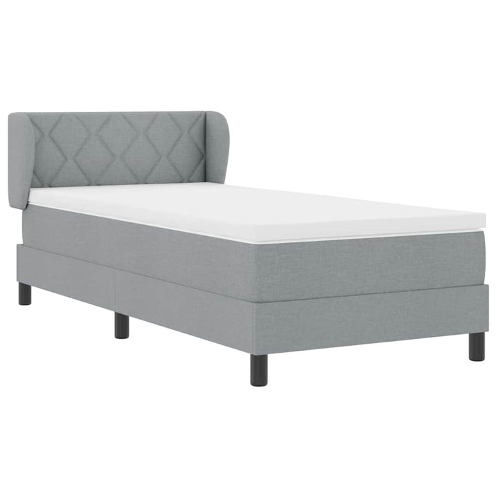 Box spring seng med hovedgærde Lysegrå 100 x 200 cm Stof