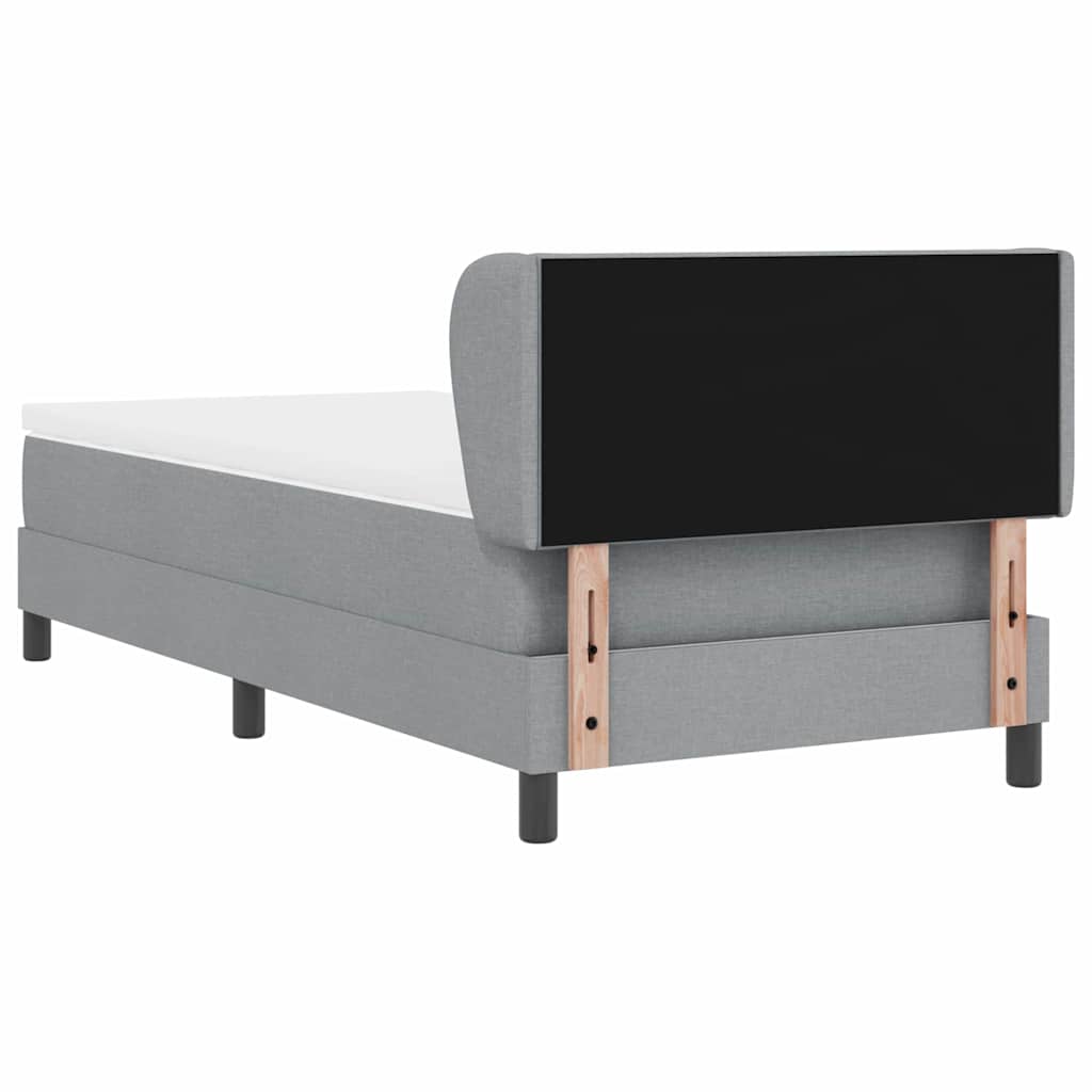 Box spring seng med hovedgærde Lysegrå 100 x 200 cm Stof