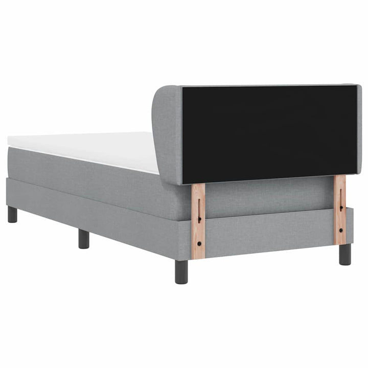 Box spring seng med hovedgærde Lysegrå 100 x 200 cm Stof