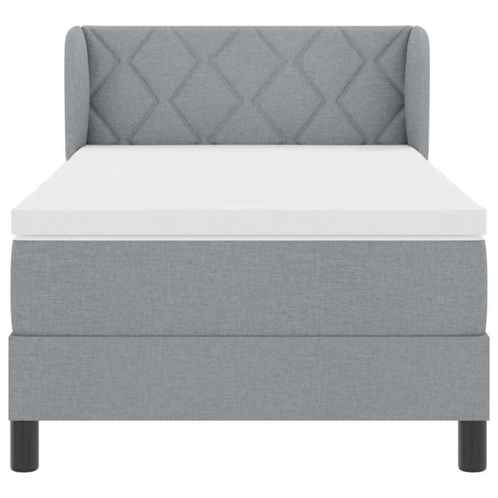 Box spring seng med hovedgærde Lysegrå 100 x 200 cm Stof