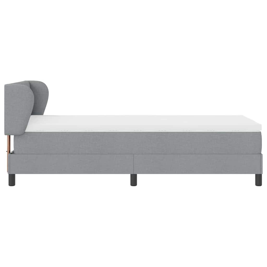 Box spring seng med hovedgærde Lysegrå 100 x 200 cm Stof
