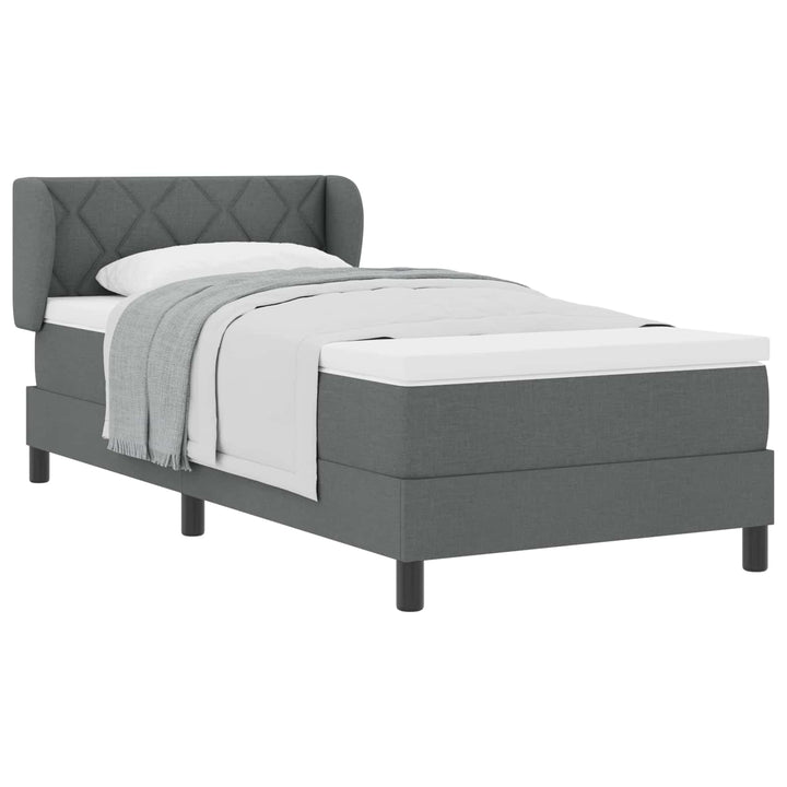 Box spring seng med madras Mørkegrå 100 x 200 cm Stof