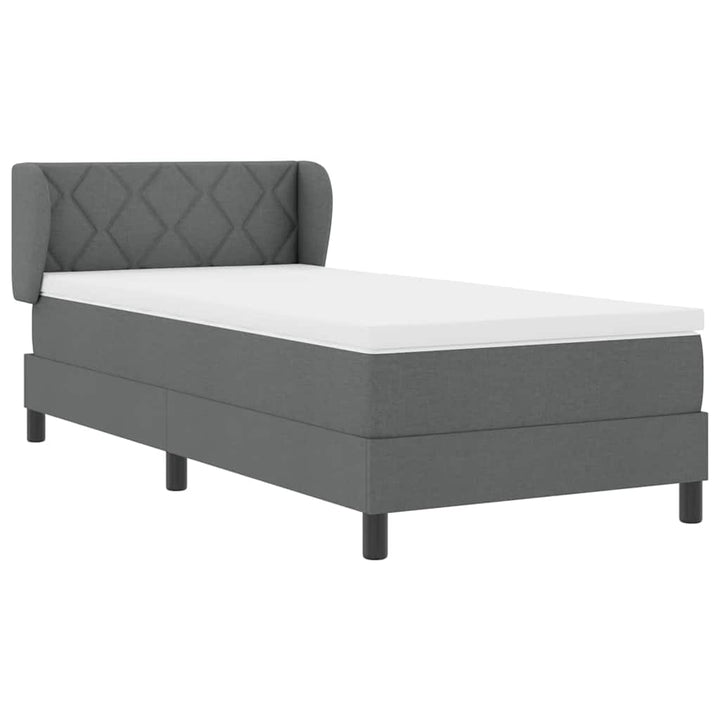 Box spring seng med madras Mørkegrå 100 x 200 cm Stof