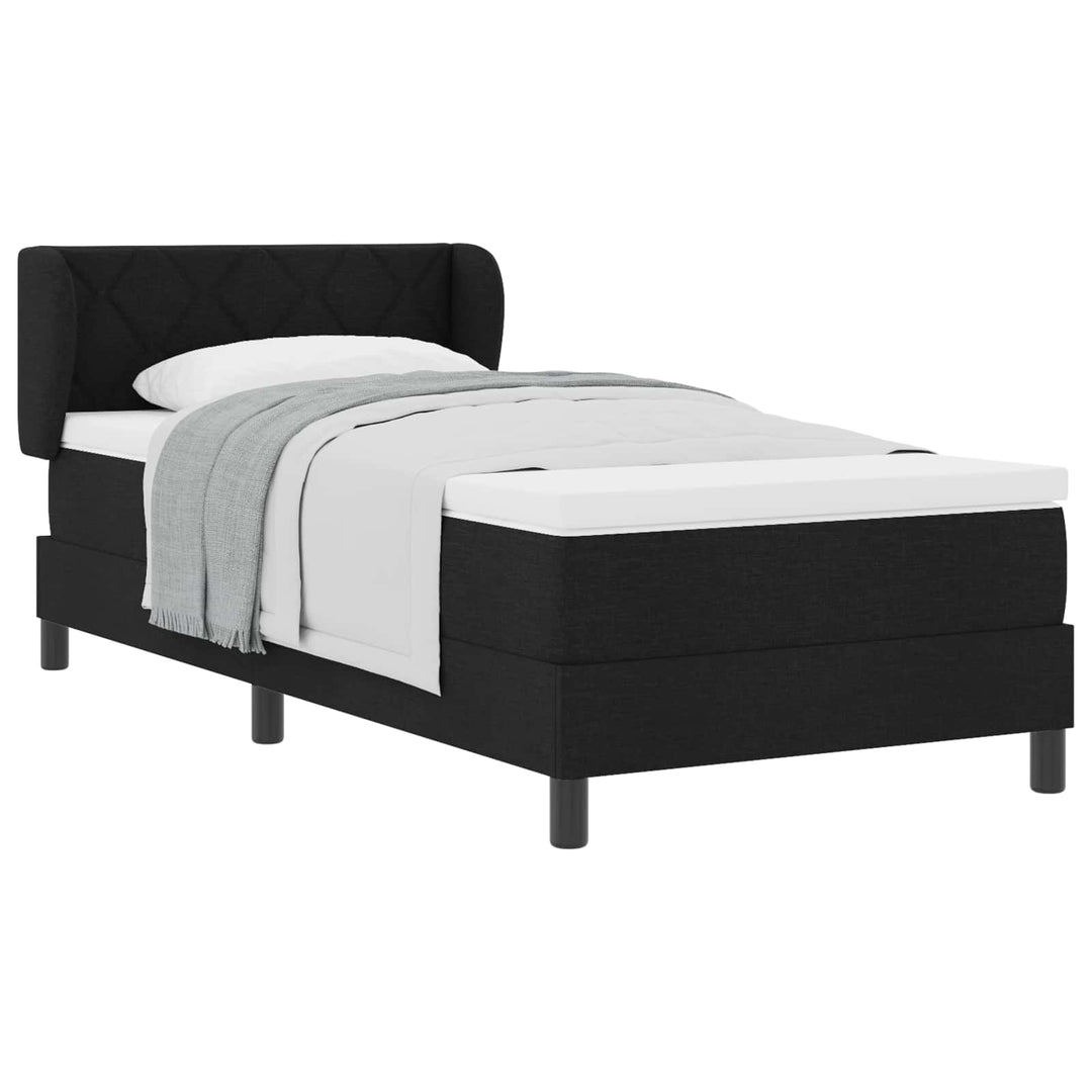 Box spring seng med madras Sort 100 x 200 cm Stof
