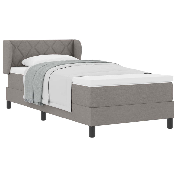 Box spring seng med madras Gråbrun 100 x 200 cm Stof