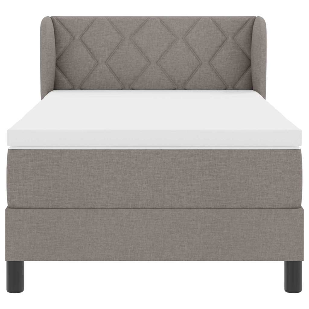 Box spring seng med madras Gråbrun 100 x 200 cm Stof