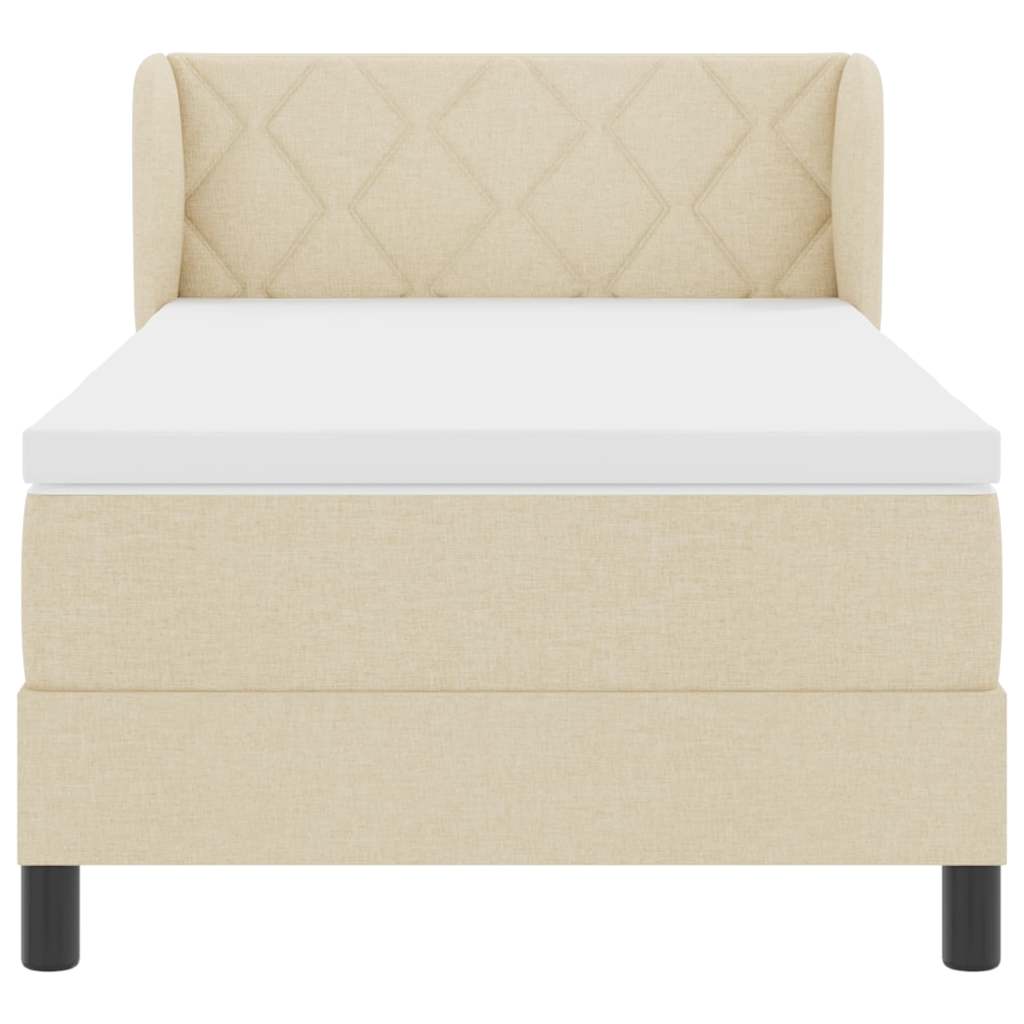 Box spring seng med madras Creme 100 x 200 cm Stof