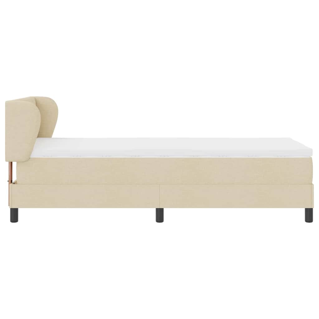 Box spring seng med madras Creme 100 x 200 cm Stof
