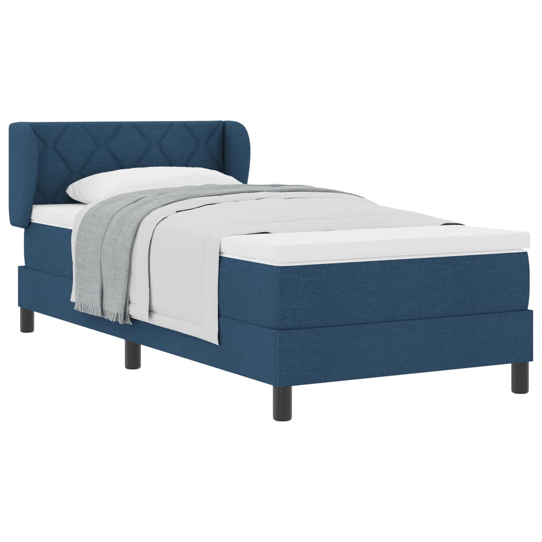 Box spring seng med madras med hovedgærde Blå 100 x 200 cm Stof