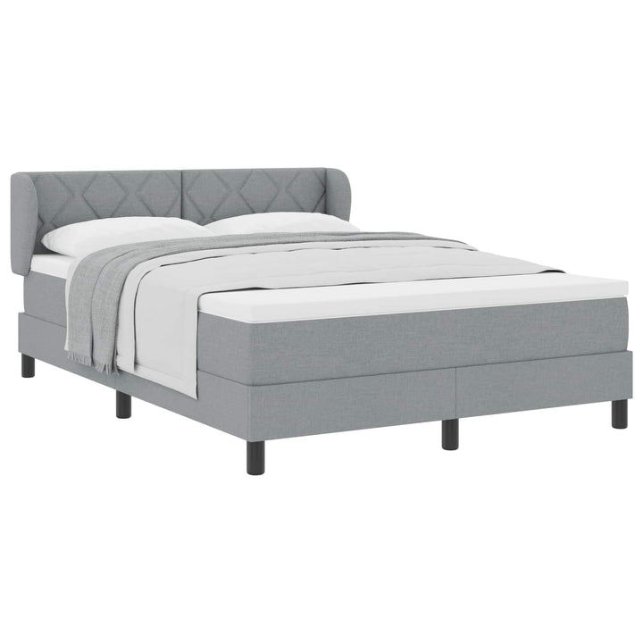 Box spring seng med hovedgærde Lysegrå 140 x 190 cm Stof
