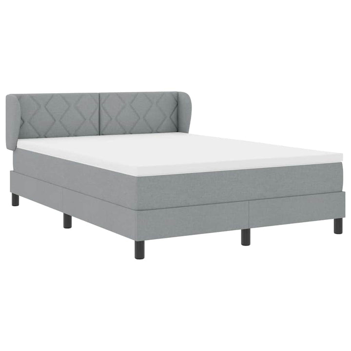 Box spring seng med hovedgærde Lysegrå 140 x 190 cm Stof