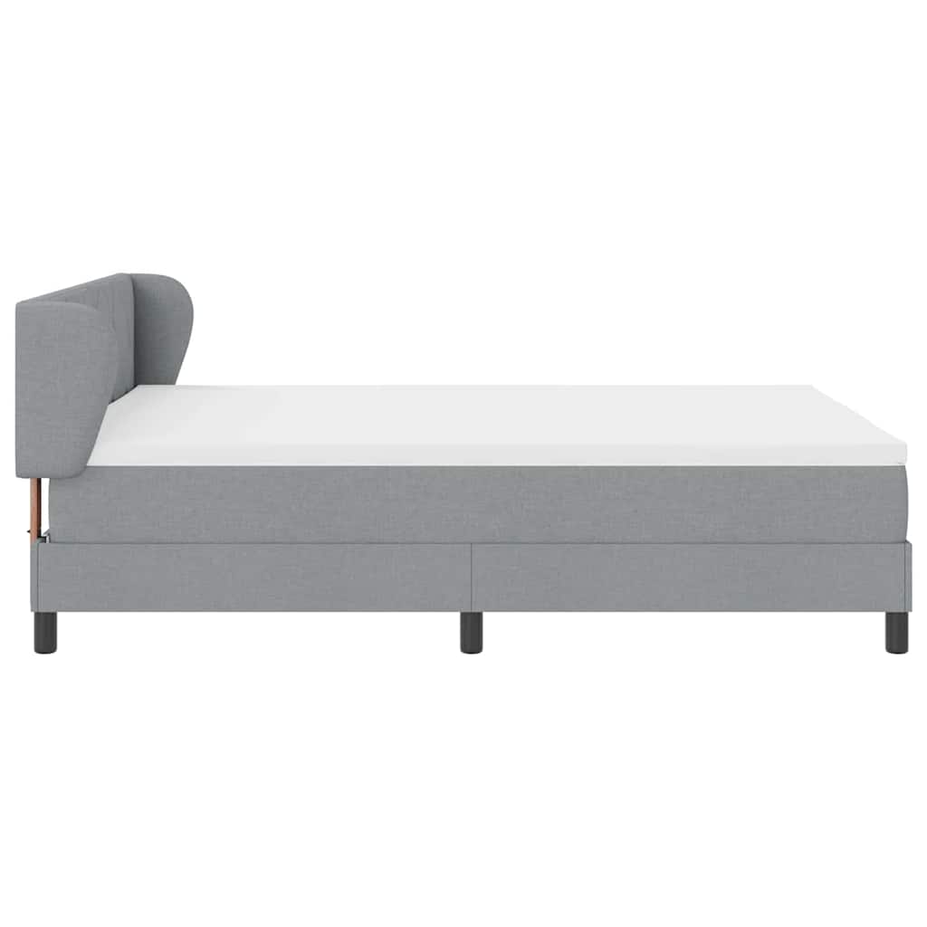 Box spring seng med hovedgærde Lysegrå 140 x 190 cm Stof