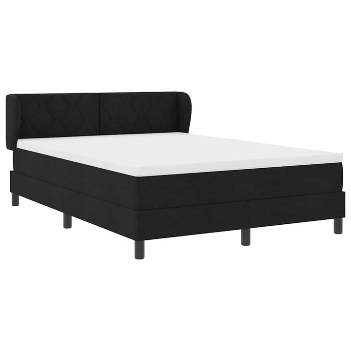 Box spring seng med hovedgærde Sort 140 x 190 cm Stof