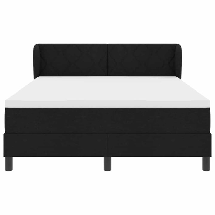 Box spring seng med hovedgærde Sort 140 x 190 cm Stof