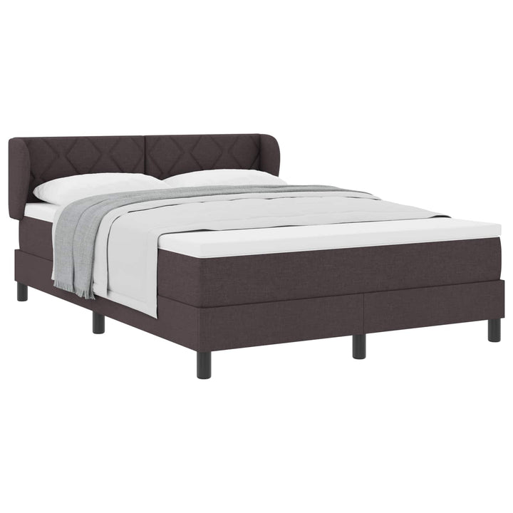 Box spring seng med hovedgærde Mørk Brun 140 x 190 cm Stof