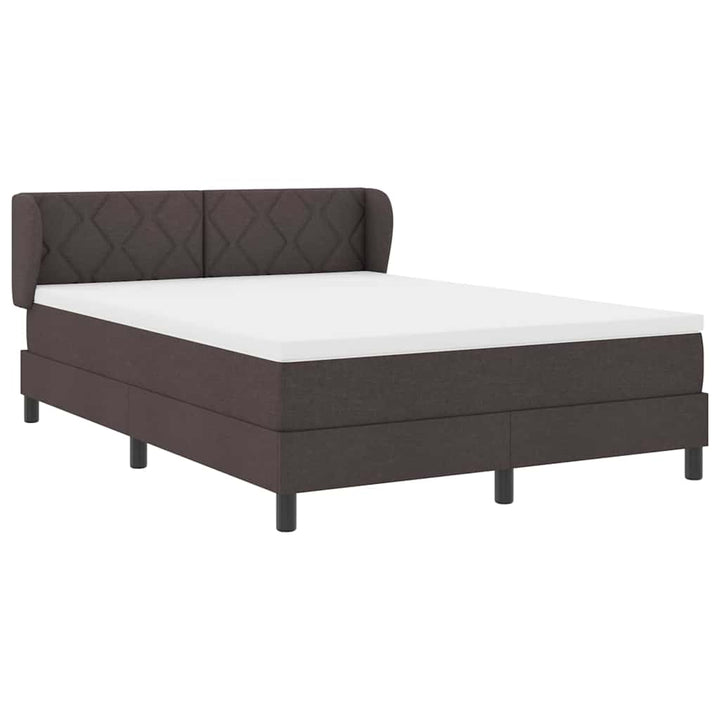 Box spring seng med hovedgærde Mørk Brun 140 x 190 cm Stof