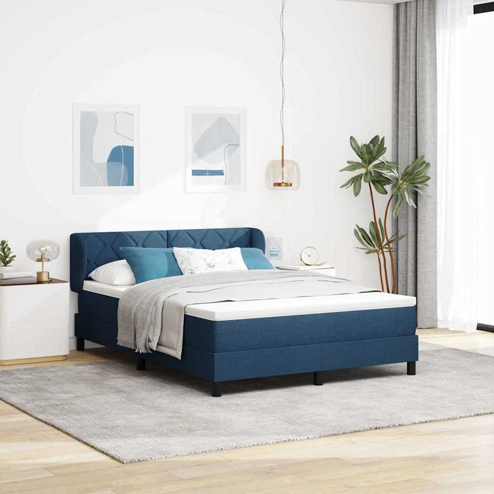 Box spring seng med hovedgærde Blå 140 x 190 cm Stof