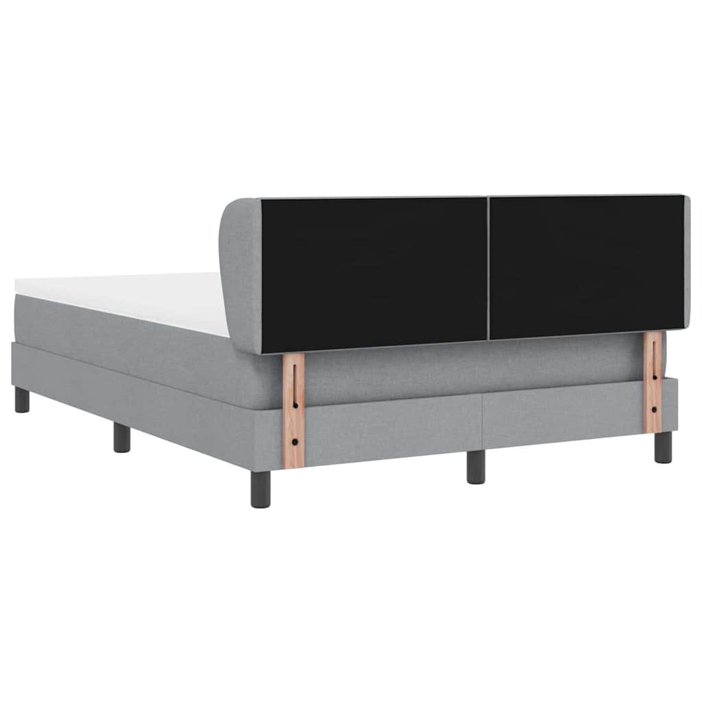 Box spring seng med hovedgærde Lysegrå 140 x 200 cm Stof