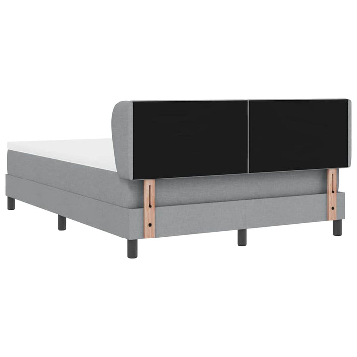 Box spring seng med hovedgærde Lysegrå 140 x 200 cm Stof