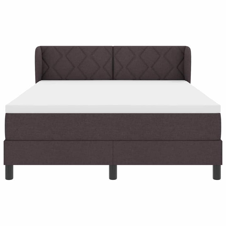Box spring seng med hovedgærde Mørk Brun 140 x 200 cm Stof