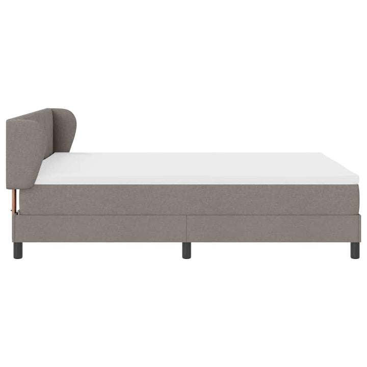 Box spring seng med hovedgærde Gråbrun 140 x 200 cm Stof