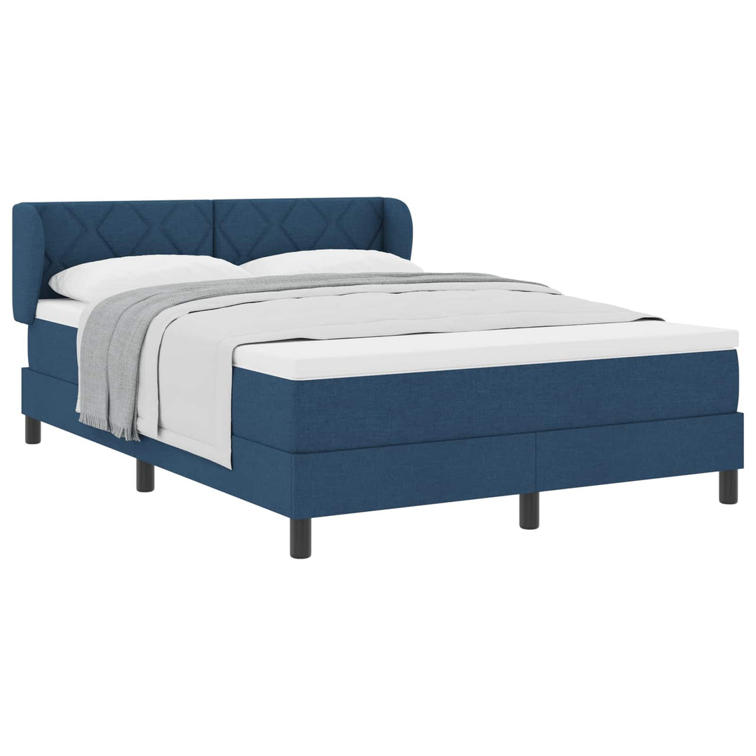 Box spring seng med hovedgærde Blå 140 x 200 cm Stof