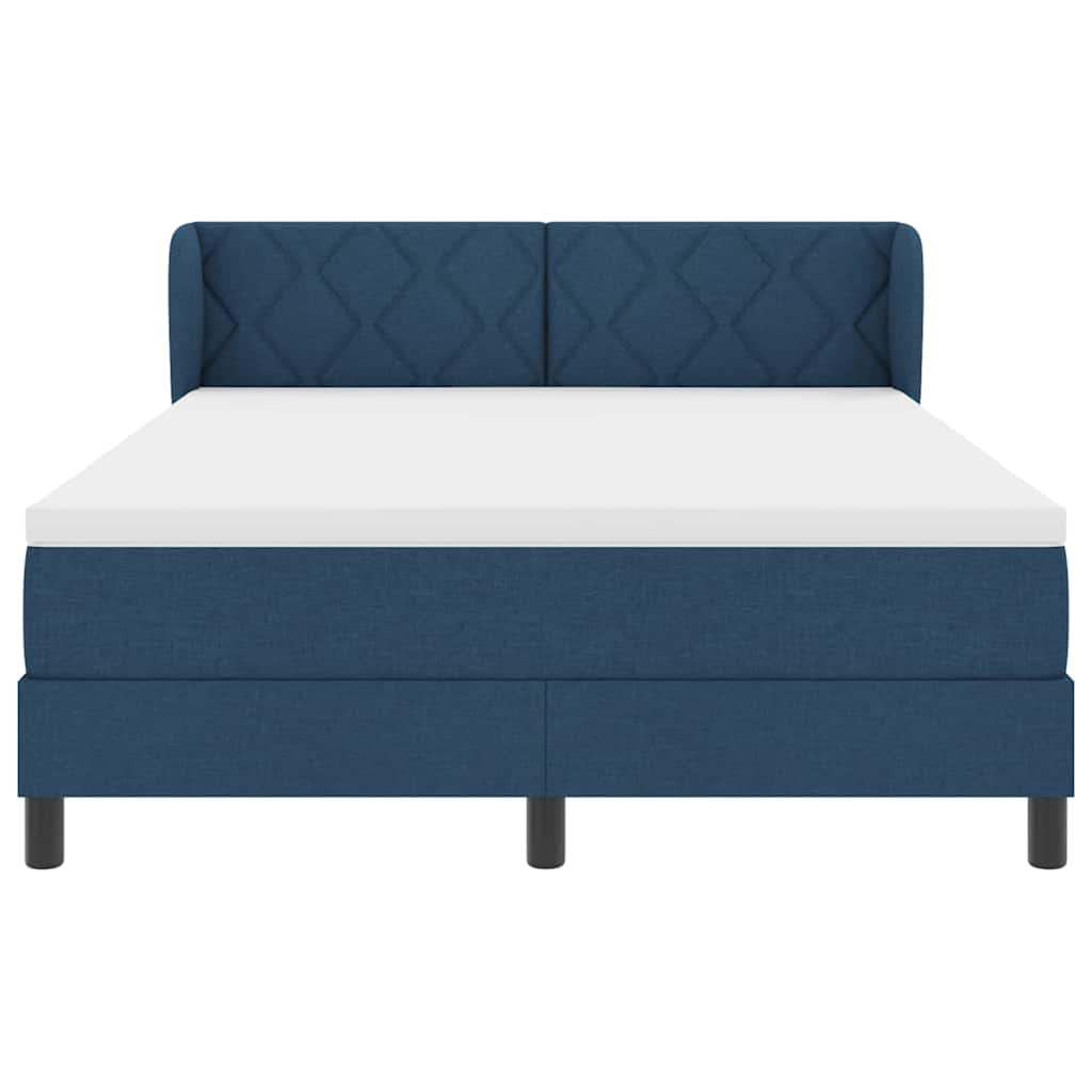 Box spring seng med hovedgærde Blå 140 x 200 cm Stof