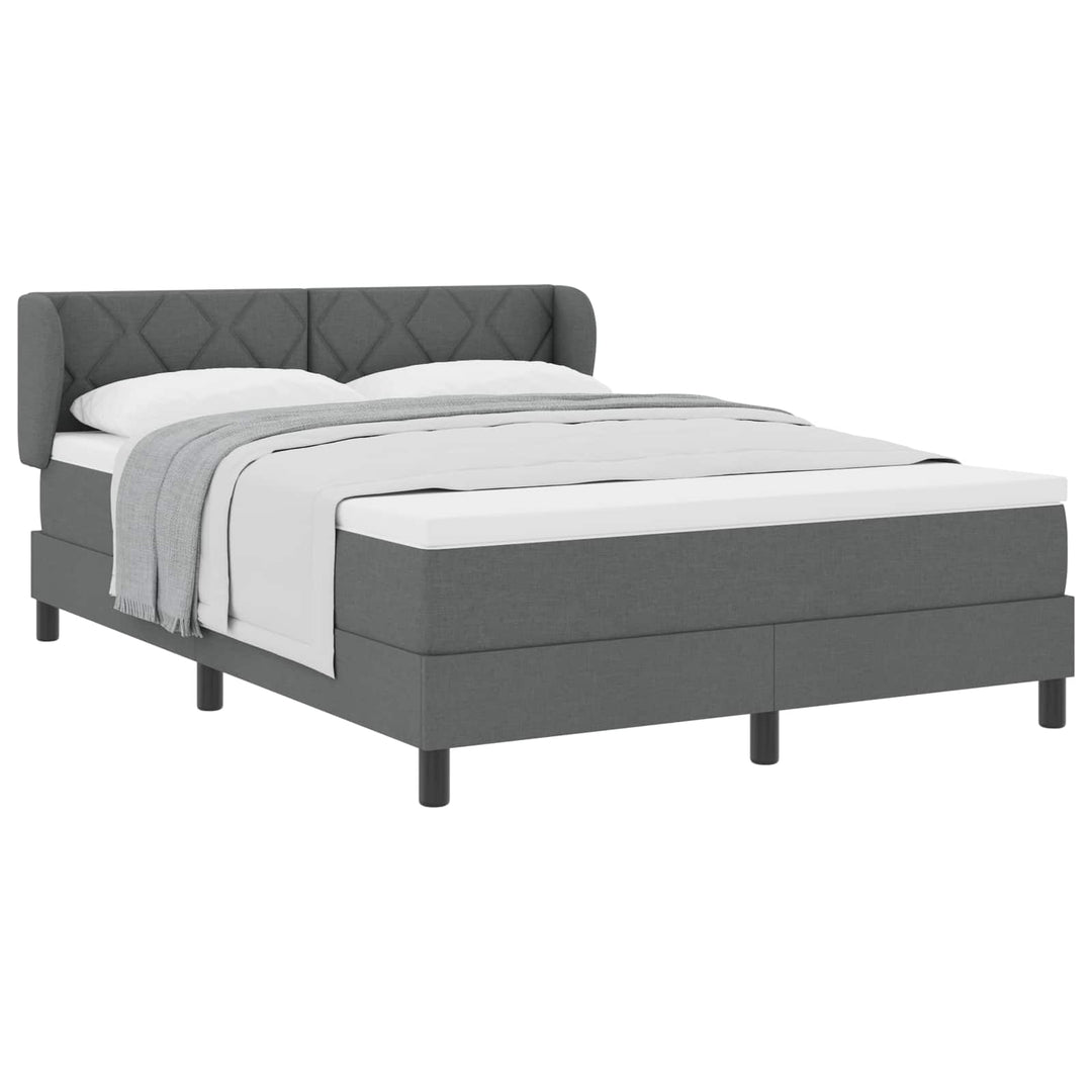 Box spring seng med hovedgærde Mørkegrå 160 x 200 cm Stof