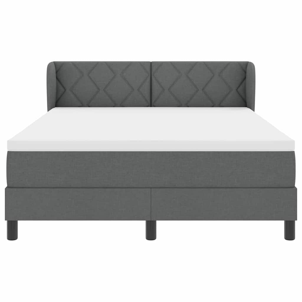 Box spring seng med hovedgærde Mørkegrå 160 x 200 cm Stof