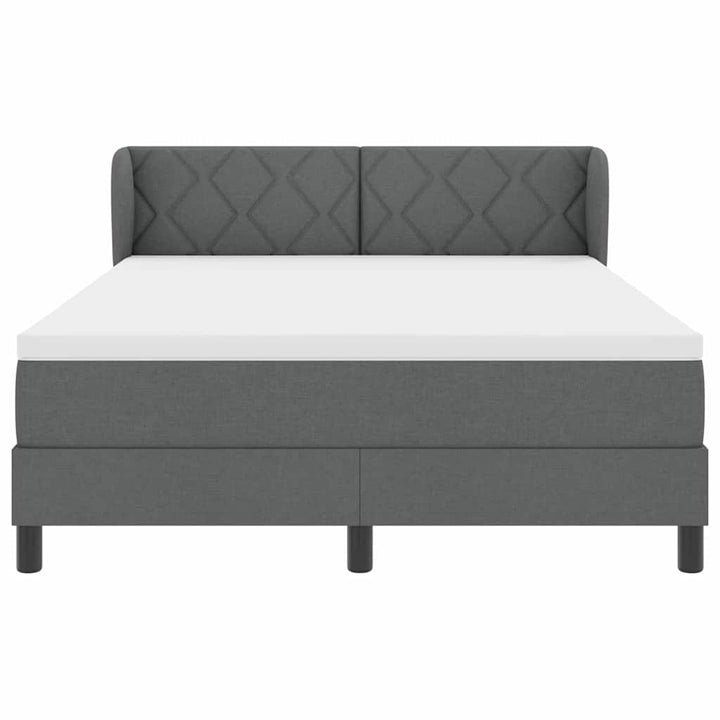 Box spring seng med hovedgærde Mørkegrå 160 x 200 cm Stof