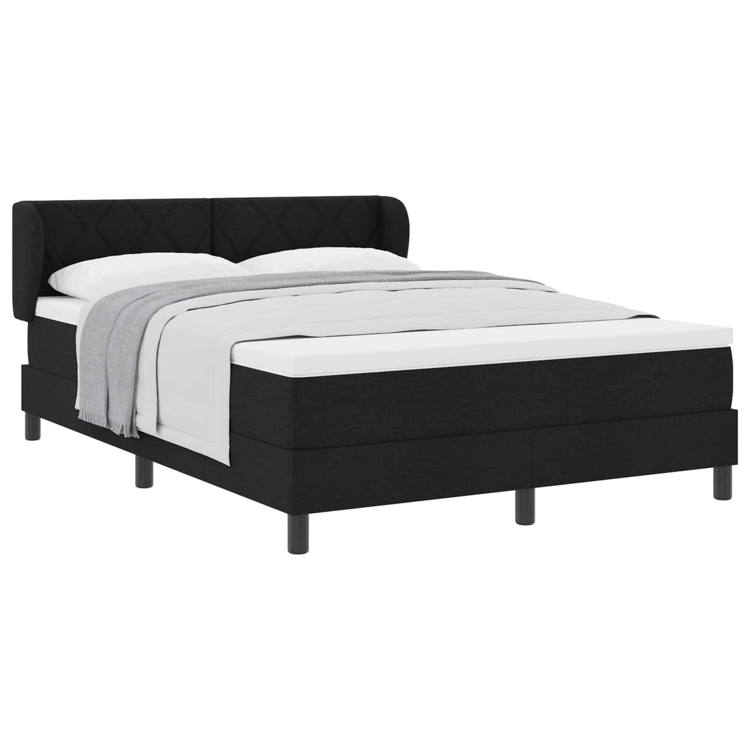 Box spring seng med hovedgærde Sort 160 x 200 cm Stof