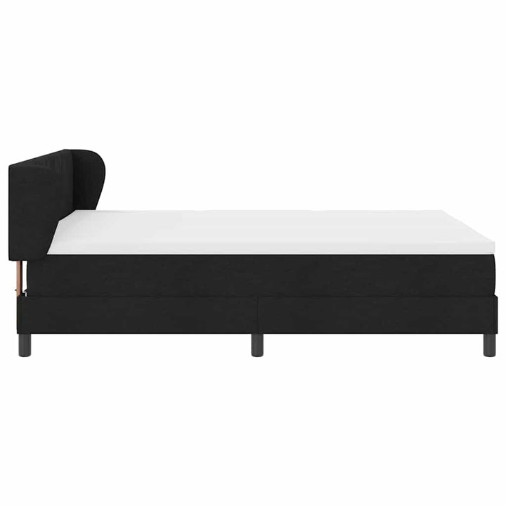 Box spring seng med hovedgærde Sort 160 x 200 cm Stof