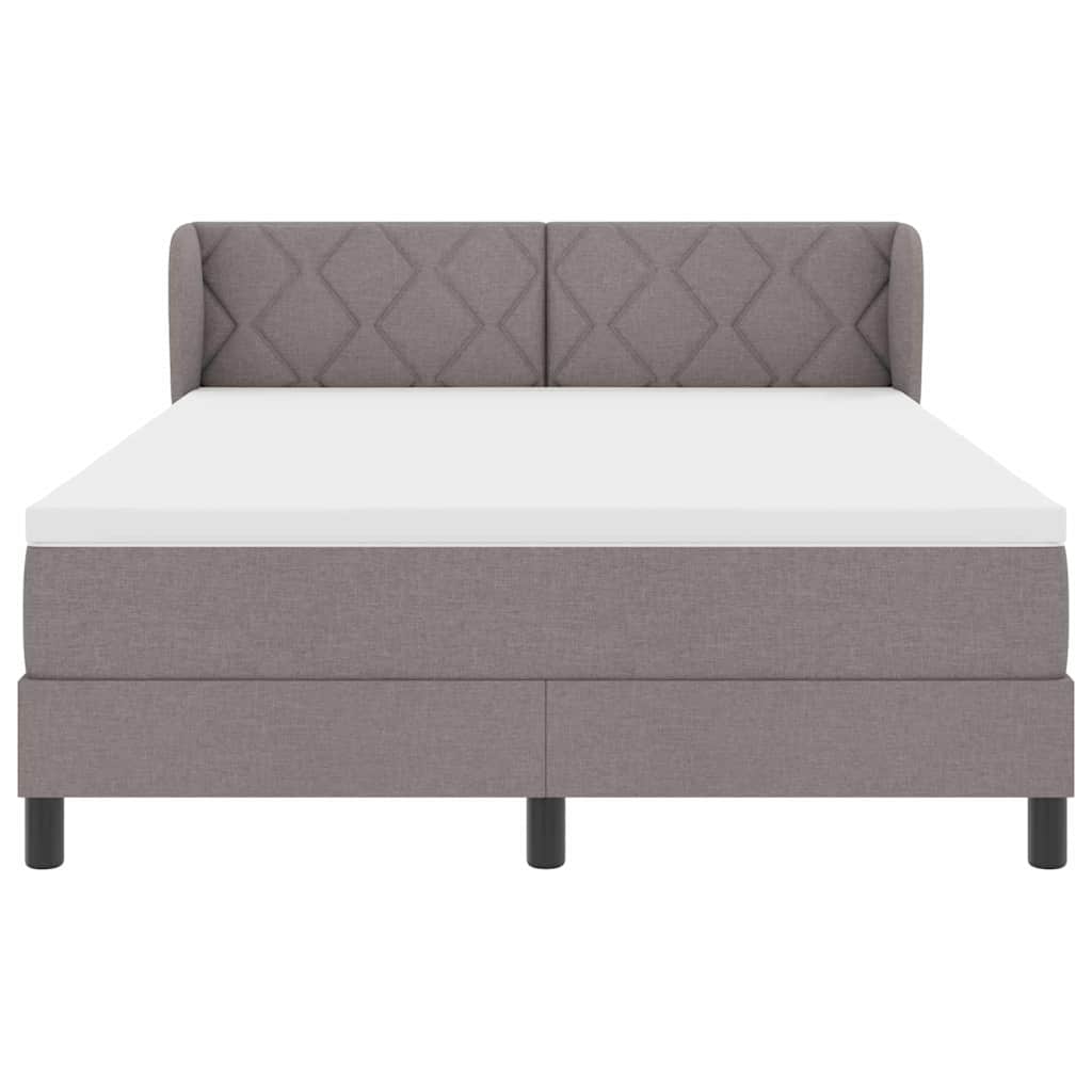 Box spring seng med madras Gråbrun 160 x 200 cm Stof