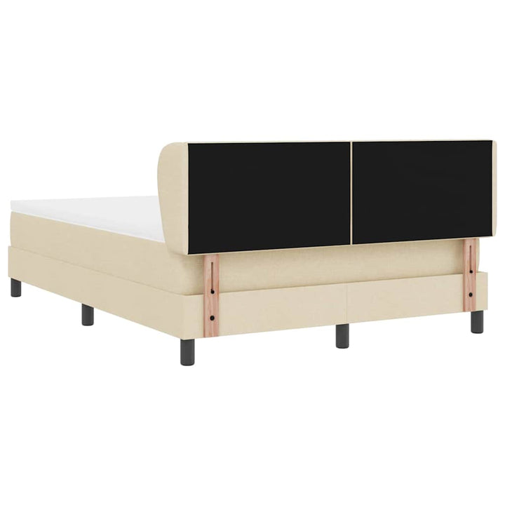 Box spring seng med hovedgærde Creme 160 x 200 cm Stof