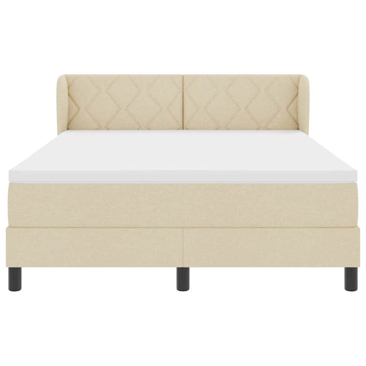 Box spring seng med hovedgærde Creme 160 x 200 cm Stof