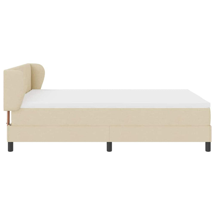 Box spring seng med hovedgærde Creme 160 x 200 cm Stof
