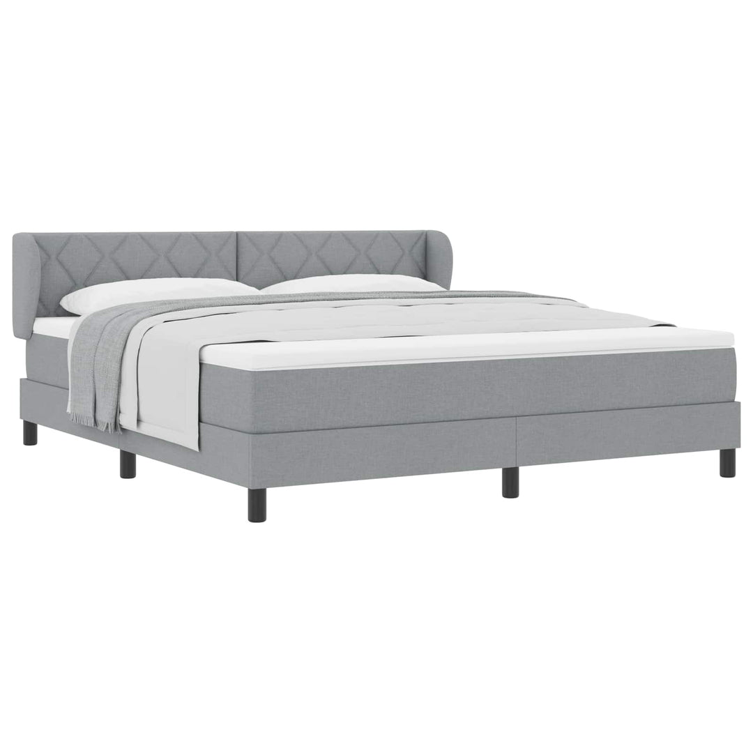 Box spring seng med hovedgærde Lysegrå 180 x 200 cm Stof