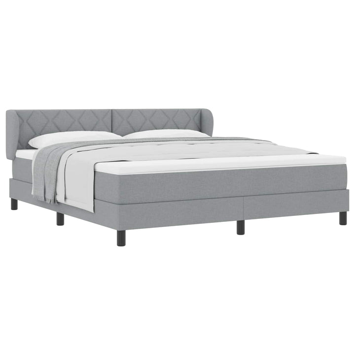 Box spring seng med hovedgærde Lysegrå 180 x 200 cm Stof
