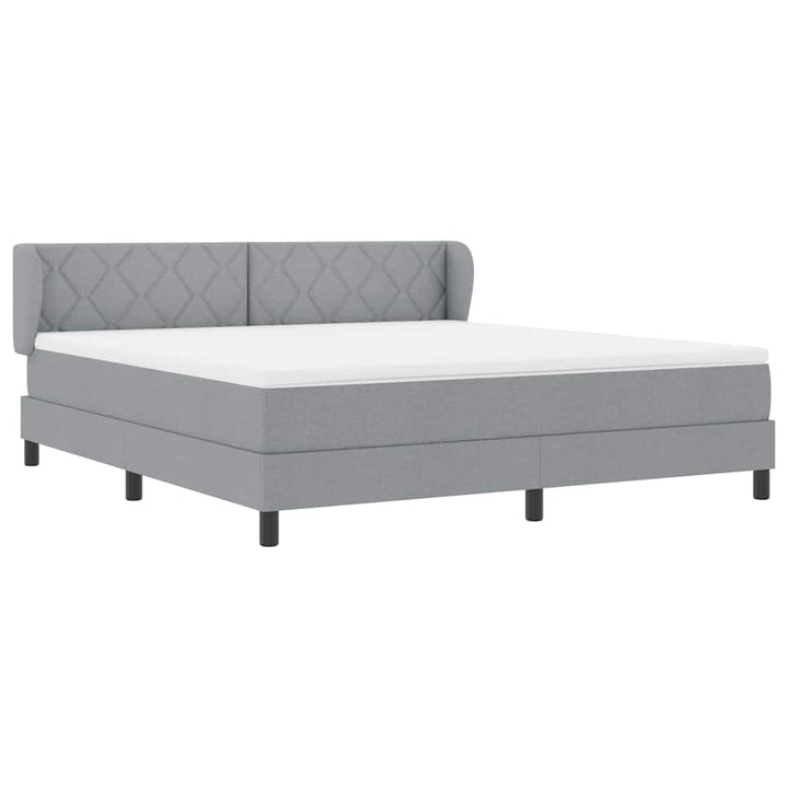 Box spring seng med hovedgærde Lysegrå 180 x 200 cm Stof